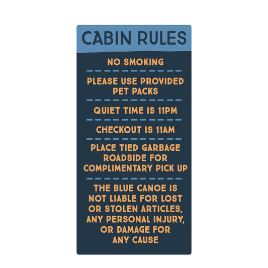 The Blue Canoe - Cabin Rules With Pets