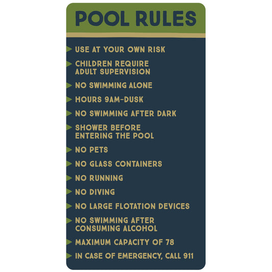 Timberline - Pool Rules Maximum Capacity 78