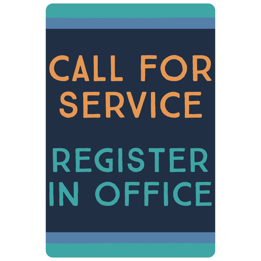 The Blue Canoe - Caution Call for Service Register in Office