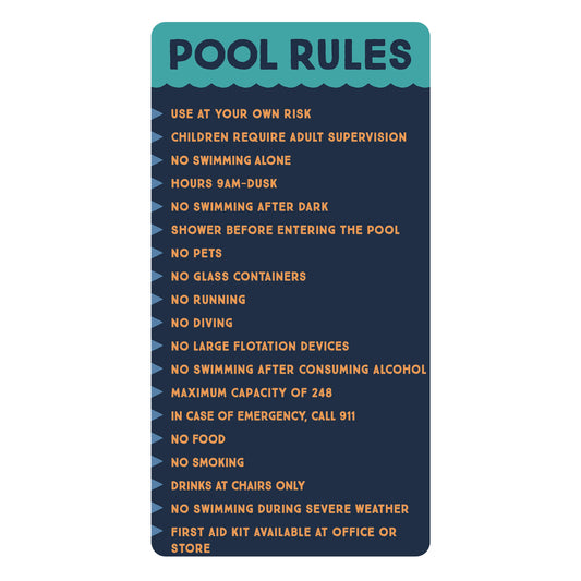 The Blue Canoe - Pool Rules