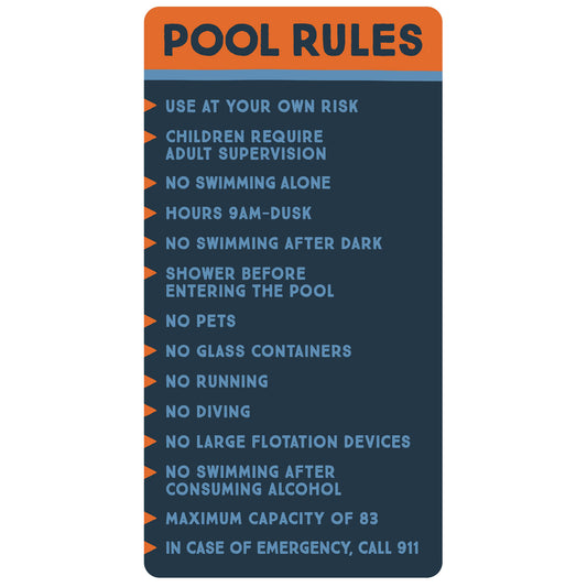 Camp Cadillac - Pool Rules Maximum Capacity of 83