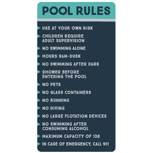 Camp Hiyo - Pool Rules Maximum Capacity 138