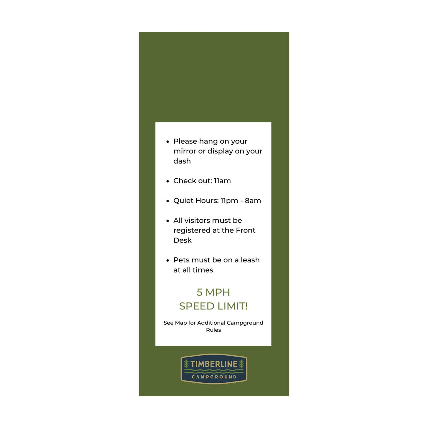 Timberline Mirror Tag - Green