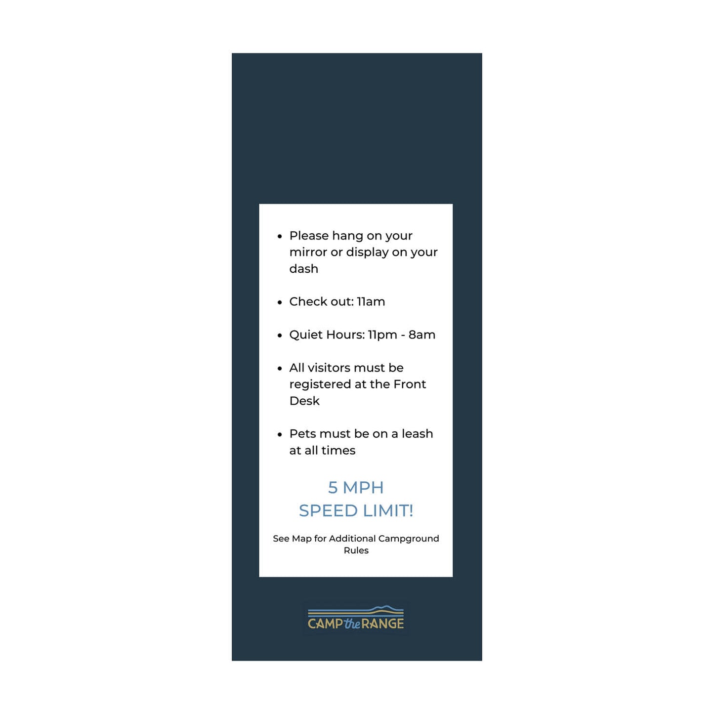 Camp The Range Mirror Tag - Blue