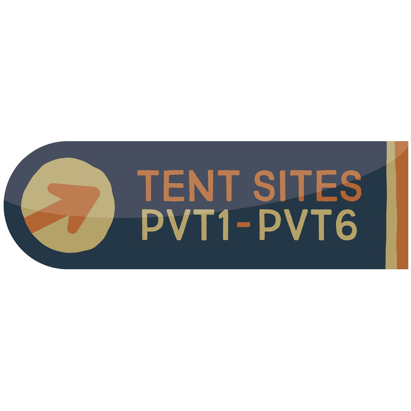 Ridge Rider - Tent Site PVT1-PVT6 Right Diagonal Arrow